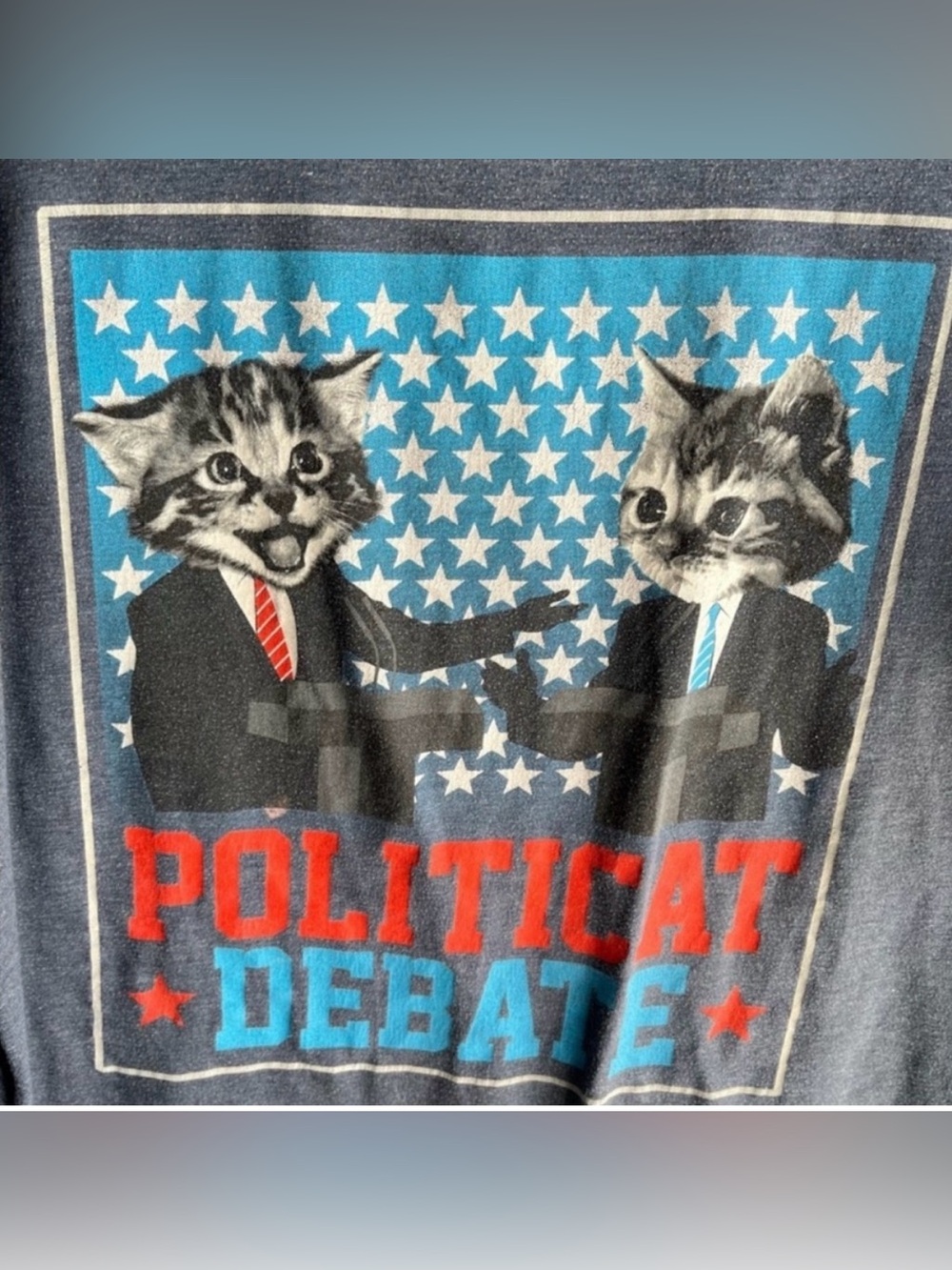 Mad Engine Cat Political Tee Size Large